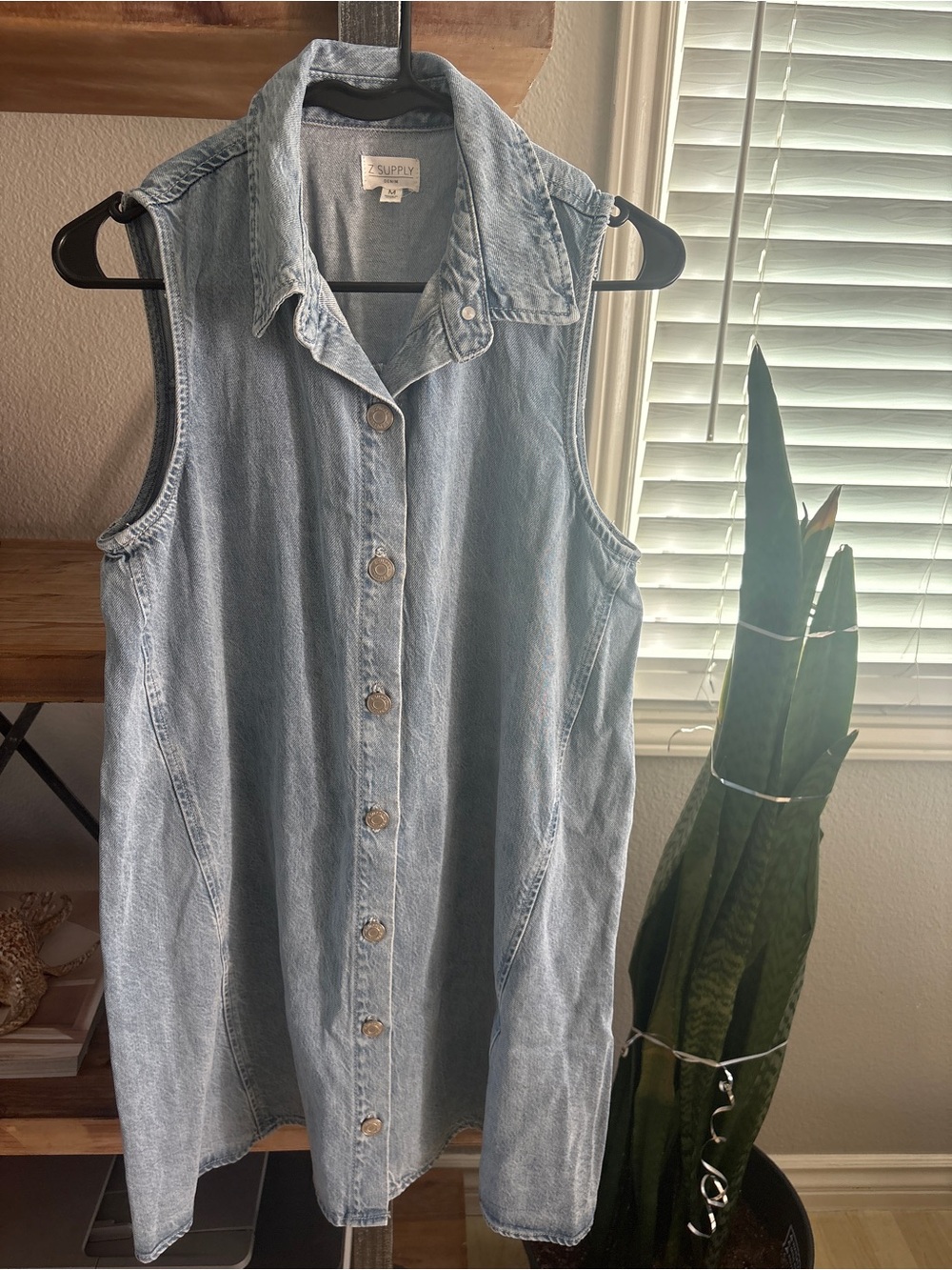 Z Supply New Day Denim Dress Sz M